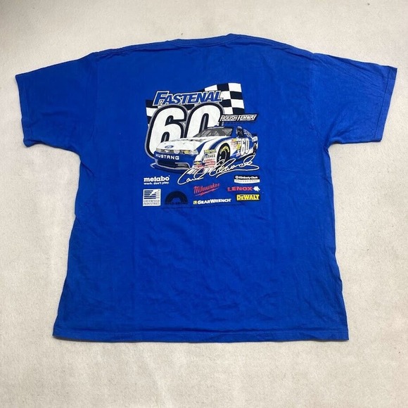 Fastenal 60 Carl Edwards Signed Tee Thrifted Vintage Style Size 2XL - Picture 4 of 8